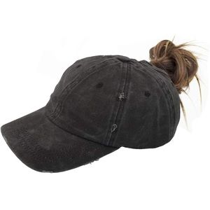 Distressed Ponytail Baseball Hat